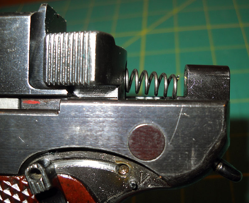 detail, L-35 recoil spring and frame lug